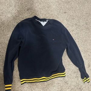 Sporty Sweater with Yellow Stripes